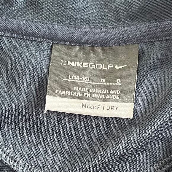 Disney Parks Nike Fit Dry Boys Short Sleeve Golf Polo Navy Blue Size Large 14-16 - Picture 4 of 11